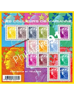 Timbre n° 4409 à 4421 ** - Feuille n° F4409 - Les couleurs de Marianne 2009