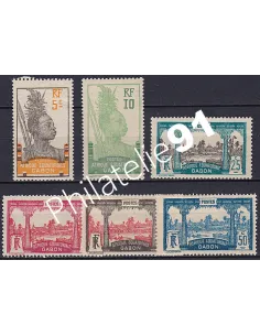 Timbres du Gabon n° 82 et 87, collection timbres des Colonies