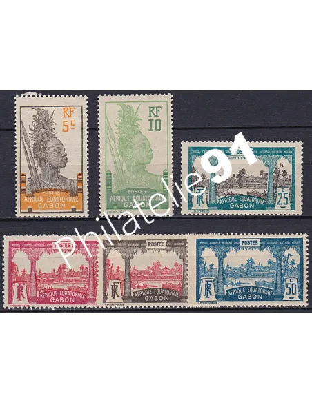 Timbres du Gabon n° 82 et 87, collection timbres des Colonies