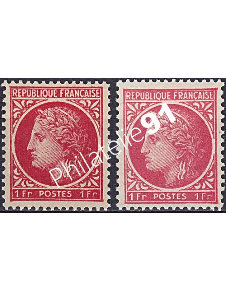 Variété sur timbre  n° 676, Collection timbres France