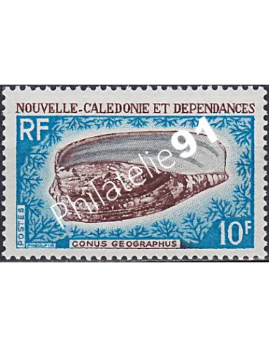 NOUVELLE CALEDONIE, n° 354, coqillage, collection timbres Dom-Tom