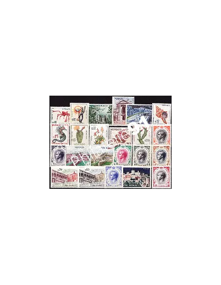 Timbres de Monaco n° 537A à 550 A - Prince Rainier III, faune, flore etvues