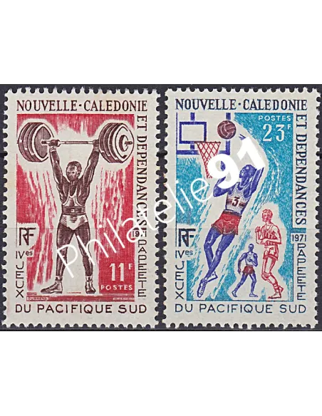 NOUVELLE CALEDONIE, n° 375 à 376, sports, collection timbres Dom-Tom