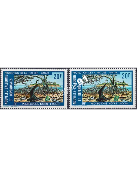 Nouvelle-Calédonie - Variété sur n° 404, Collection timbres Dom-Tom