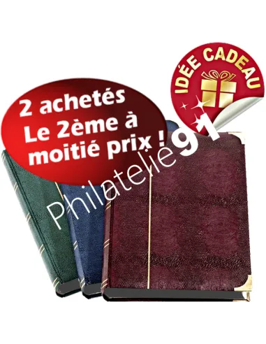 Leuchtturm, Classeur croco, 64 pages noires, matériel philatélique