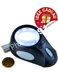 Leuchtturm,Loupe à poser 6 LED, Matériel philatélique