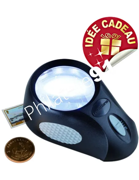 Leuchtturm,Loupe à poser 6 LED, Matériel philatélique
