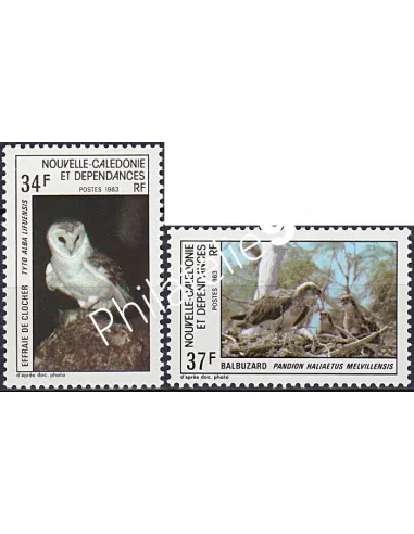 NOUVELLE CALEDONIE, n° 479 à 480,Rapaces, collection timbres Dom-Tom