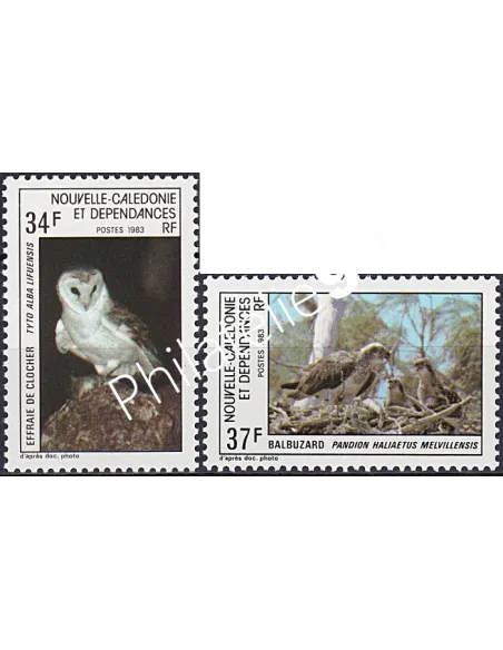 NOUVELLE CALEDONIE, n° 479 à 480,Rapaces, collection timbres Dom-Tom