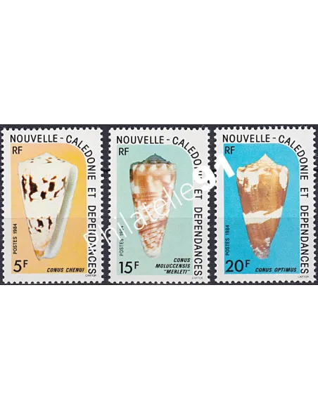 NOUVELLE CALEDONIE, n° 481 à 483, Coquillages, timbres Dom-Tom