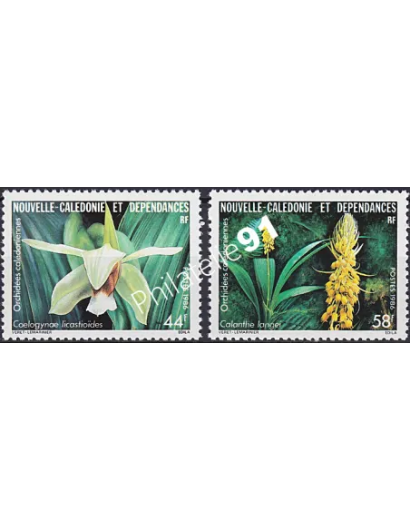 NOUVELLE CALEDONIE, n° 520 à 521, Orchidées, timbres Dom-Tom