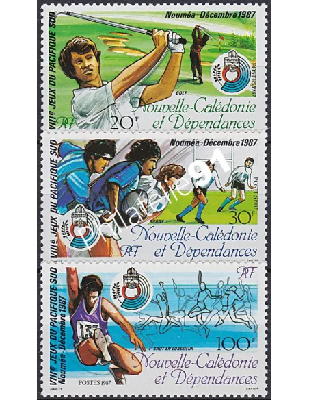 NOUVELLE CALEDONIE, n° 546 à 548, sports, collection timbres Dom-Tom
