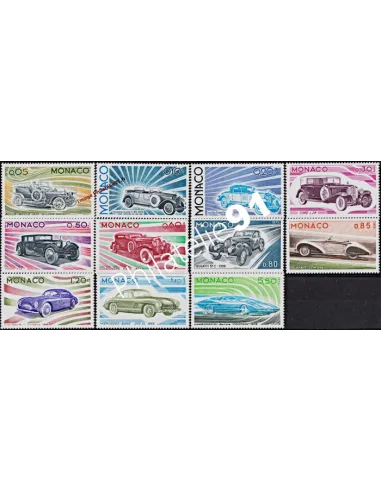 MONACO - n° 1018 à 1028 - Evolution des lignes de l'automobile