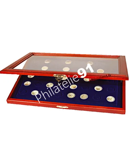 Vitrine en bois pour 2 Euros commémoratives, matériel numismatique