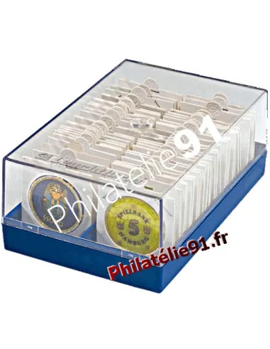 coffret pour 100 pièces sous cadres LEUCHTTURM, matériel numismatique