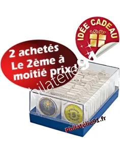 coffret pour 100 pièces sous cadres LEUCHTTURM, matériel numismatique