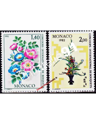 MONACO - n° 1295 et 1296 - Concours international de bouquets
