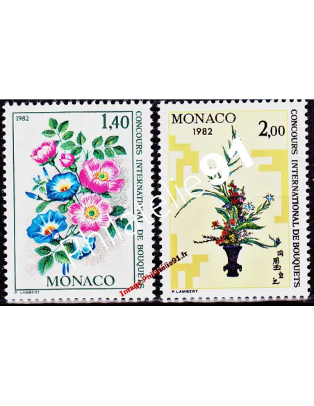 MONACO - n° 1295 et 1296 - Concours international de bouquets