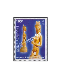 NOUVELLE CALEDONIE, n° 722, sculptures, collection timbres Dom-Tom
