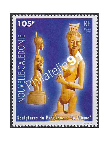 NOUVELLE CALEDONIE, n° 722, sculptures, collection timbres Dom-Tom