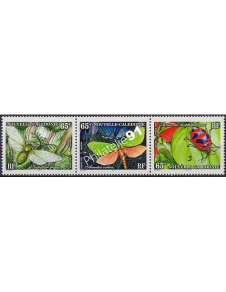 NOUVELLE CALEDONIE, n° 731 à 733, insectes, collection timbres Dom-Tom