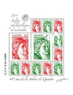 Bloc 40 ans Sabine de Gandon, Salon d'Automne à Paris, timbres France