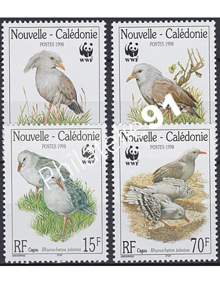 NOUVELLE CALEDONIE, n° 768 à 771, le Cagou, collection timbres Dom-Tom