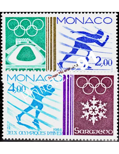 MONACO - n° 1416 - 1417 - Jeux olympiques d'hiver - Sarajevo