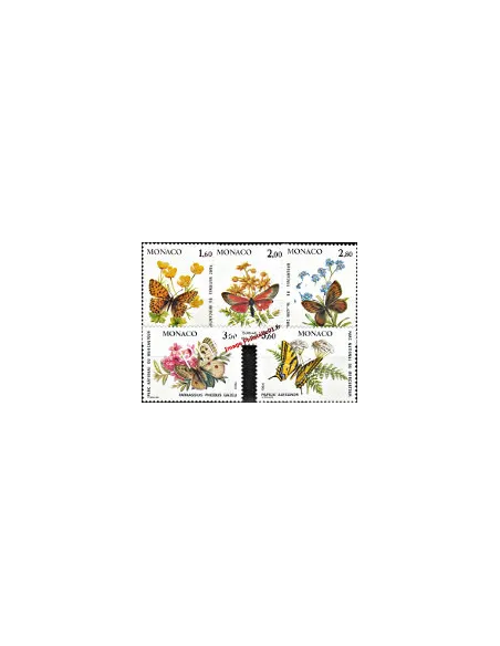 MONACO - n° 1420 à 1424 - Faune et Flore. Papillons et plantes