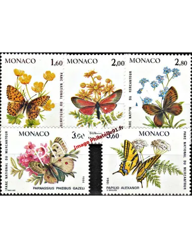 MONACO - n° 1420 à 1424 - Faune et Flore. Papillons et plantes
