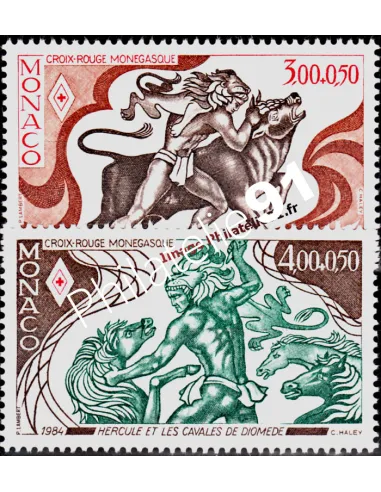 MONACO - n° 1435 à 1436 - 12 travaux d'Hercule (III) Croix-rouge