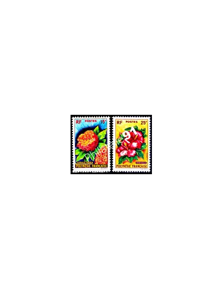 POLYNESIE - n°  15 - 16 - FLEURS - HIBISCUS - Timbres Dom Tom
