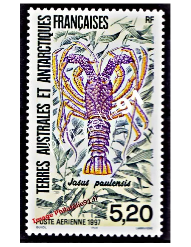 Timbre des TAAF P.A. n° 141, Faune antarctique. Langouste, timbres des DOM TOM