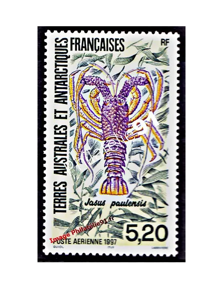 Timbre des TAAF P.A. n° 141, Faune antarctique. Langouste, timbres des DOM TOM