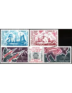 Timbres des T.A.A.F. 1975, poste + poste aérienne, timbres des DOM TOM