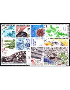 Timbres des T.A.A.F. 1986 poste + poste aérienne, timbres des DOM TOM