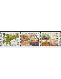 NOUVELLE CALEDONIE, n° 869 à 871, le café, collection timbres Dom-Tom