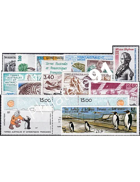 année complète des timbres des TAAF de 1992, Timbres des DOM TOM