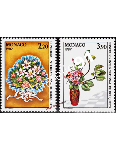 MONACO - n° 1551 - 1552 - Concours international - Bouquets 1986