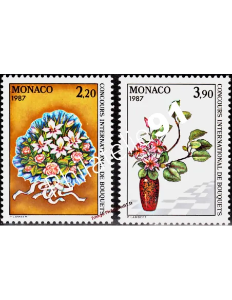 MONACO - n° 1551 - 1552 - Concours international - Bouquets 1986