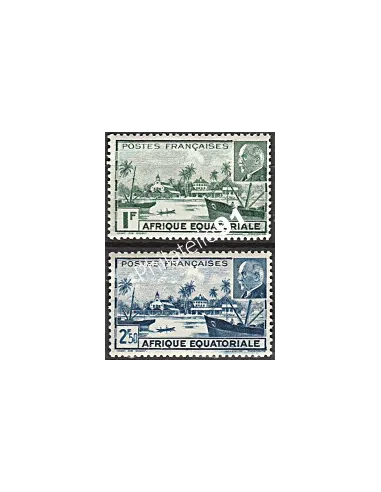 Timbres d'A.E.F. n° 90 et 91, timbres des colonies françaises