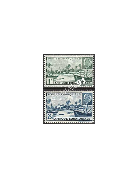 Timbres d'A.E.F. n° 90 et 91, timbres des colonies françaises