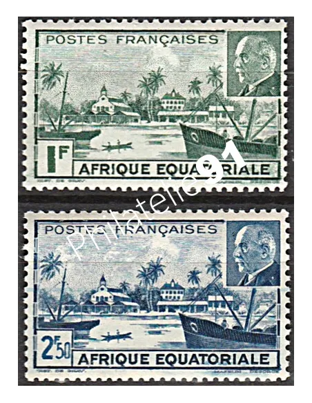 Timbres d'A.E.F. n° 90 et 91, timbres des colonies françaises
