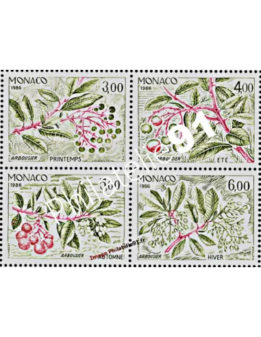 MONACO - n° 1557 à 1560 -(Issu du BF 36)  Les quatre saisons de l'arbousier.
