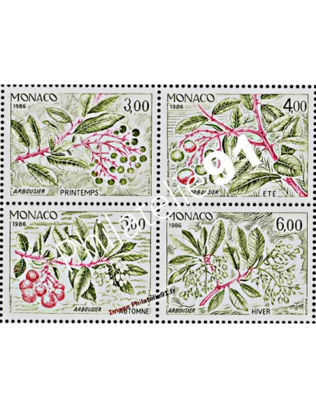 MONACO - n° 1557 à 1560 -(Issu du BF 36)  Les quatre saisons de l'arbousier.