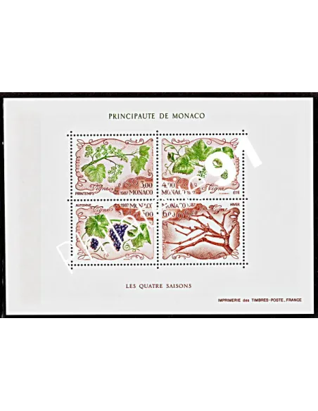 Bloc n° 38 de MONACO - Les quatre saisons de la vigne