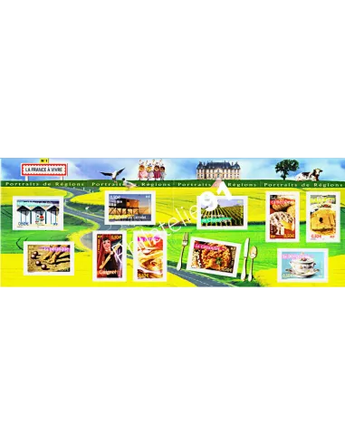 BF 57, bloc Portraits de régions, La France à vivre, timbres de France
