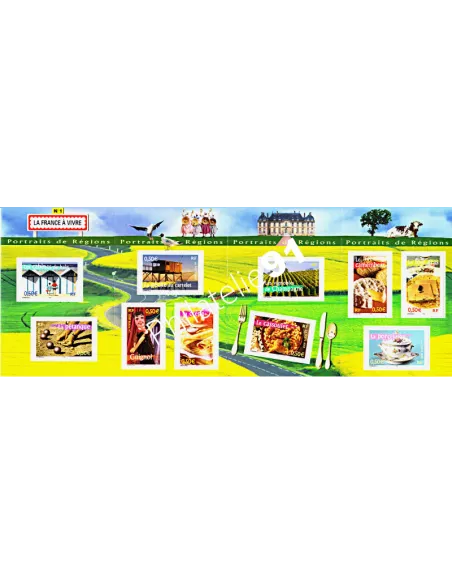 BF 57, bloc Portraits de régions, La France à vivre, timbres de France