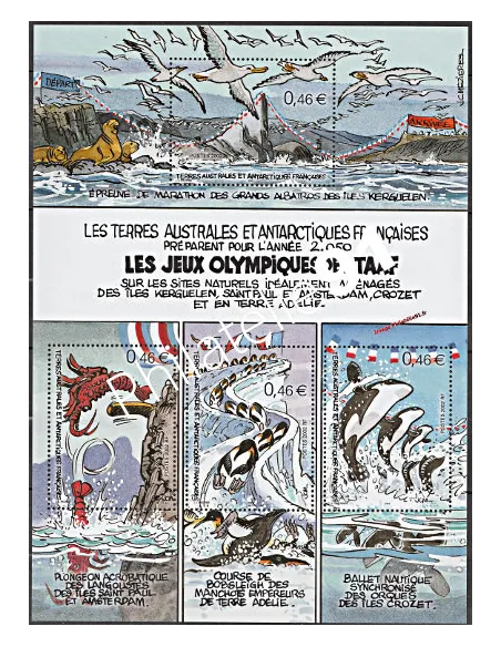 Bloc de Timbres TAAF n°  7, timbres des DOM TOM