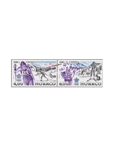 Timbres de MONACO n° 1621 et 1622 (BF40) Jeux olympiques d'Hiver - Calgary